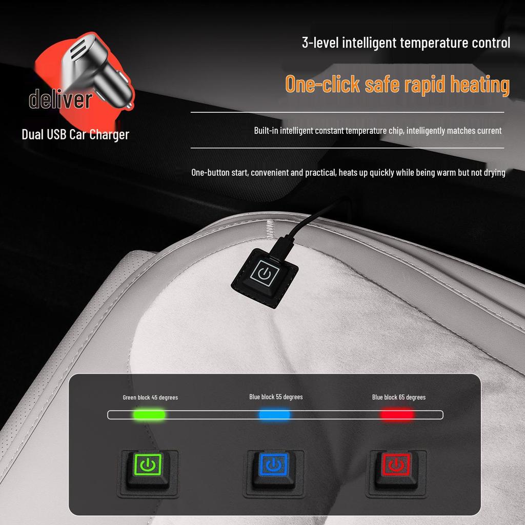 Flannel Car Seat Cushion with Heating for L6L7L8L9MEGAi8 - Thick and Warm