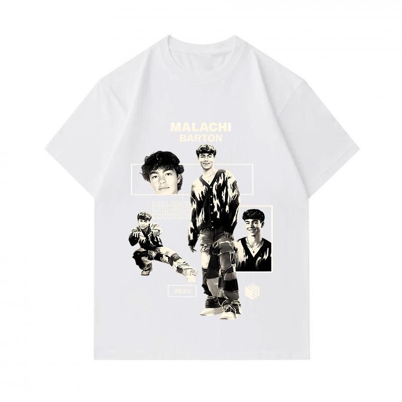 Men 100% Cotton Crew Neck Short Sleeve T-Shirt, Malachi Barton Retro Vintage Graphic Print Casual Comfortable Daily Wear Tee For 2025 Street Fashion L