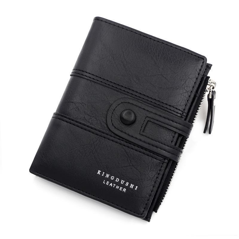 Новые деловые мужские кошельки на молнии, держатель для карт, высококачественный мужской кошелек, новый винтажный держатель для монет из искусственной кожи, мужские кошельки