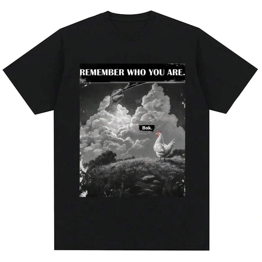 Funny Remember Who You Are Meme Print T Shirts Unisex Women Humor Evolution Joke TShirt Oversized