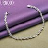 925 Sterling Silver 4mm Twist Chain Fashion Bracelet