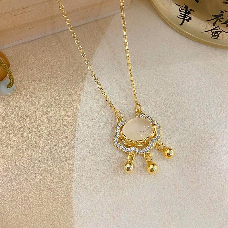 Ожерелье с замком Сянъюнь, Пинъань, Жуйи, классический ся, этнический стиль, благословение и мода, подвеска из белого нефрита