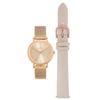 Sun Flame Grandeur GJC13 GJC13-BE Women's Watch, Beige Leather with Pink Gold Mesh