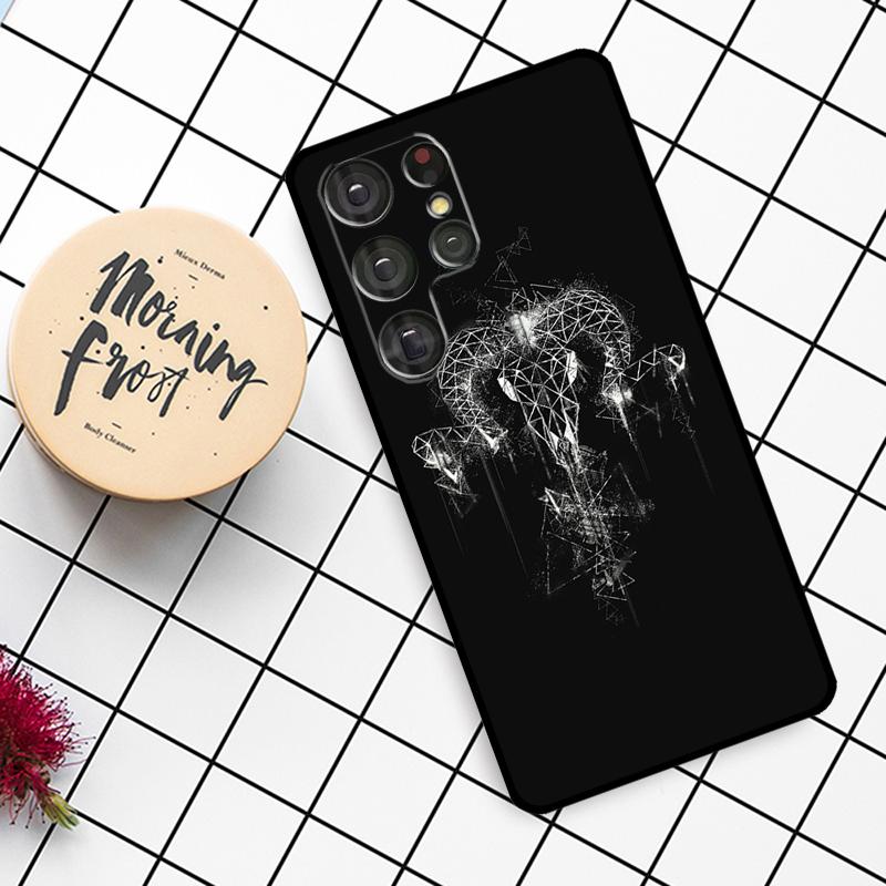 Чехол-череп барана скелет ужасы для Samsung Galaxy S23 S21 S22 Ultra S8 S9 S10 Note 10 Plus Note 20 Ultra S20 FE