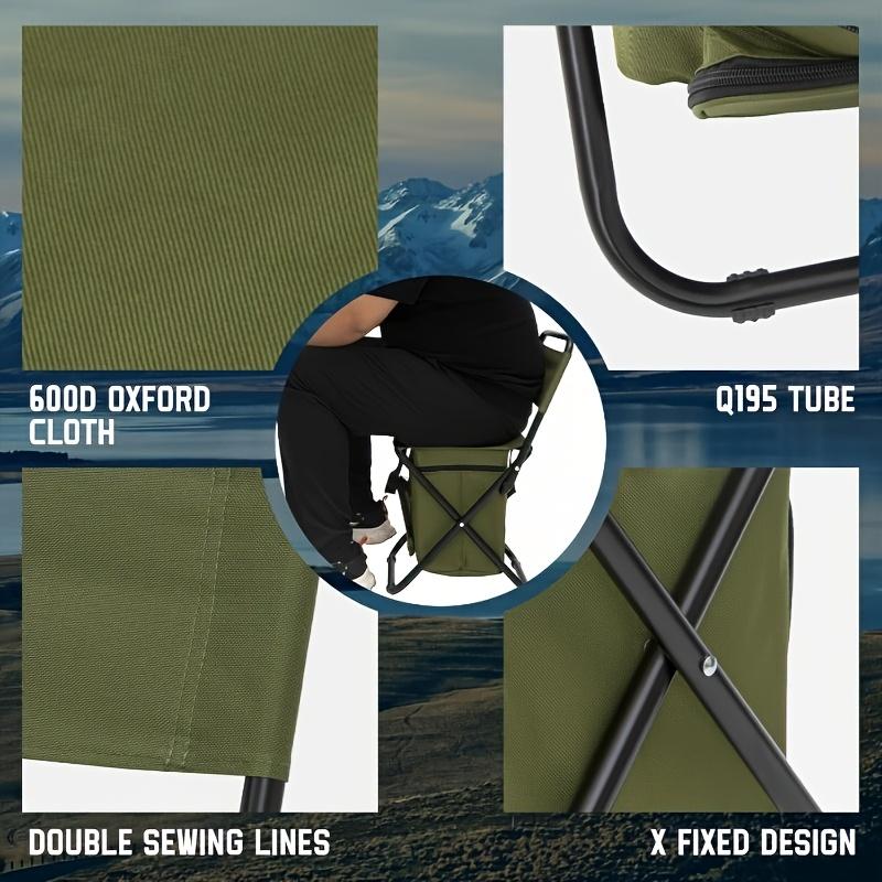 Portable folding camping chair Lightweight backrest with storage bag Heavy-duty outdoor chair Suitable for camping, hunting, fishing, hiking, and