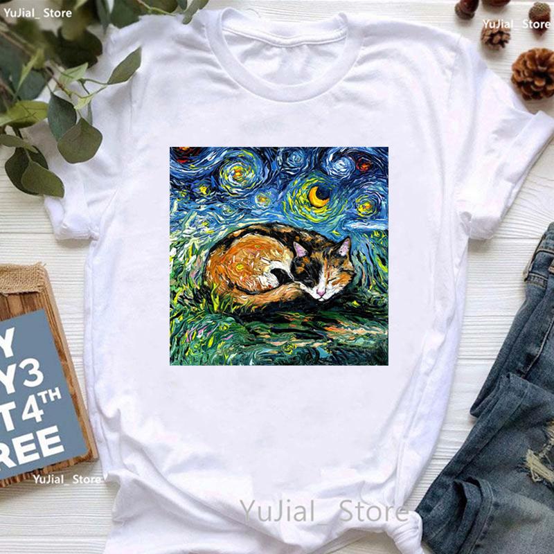 Vintage T Shirt Girls Starry Sky Chihuahua Bulldogaussieyorkshire Terriercatrabbit Print T Shirt Unisex Aesthetic Clothes