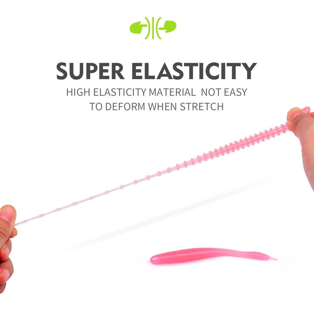 10PC Fishing Soft Bait, Needle Tail Thread Road Bait, Inverted Fishing Bait, Floating Water Soft Insect Biomimetic False Bait