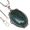 Pendant Fuchsite Cabochon Gemstone Valentine'Day Ethnic Silver Jewelry 2"