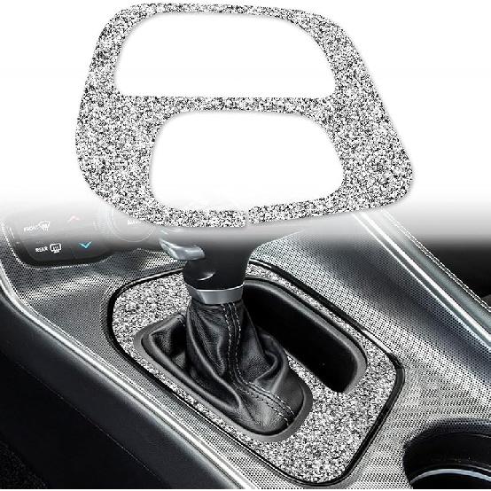 Toworldit Interior Accessories Bling Crystal Rhinestone Steering Wheel Dashboard Decoration Cover Trim Sticker Compatible with Dodge Challenger 2015-