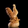 Wood Carving Cock Sculptures Models Figurines Hand-carved Cute Home Room Automobile Office Table Decoration and Accessories