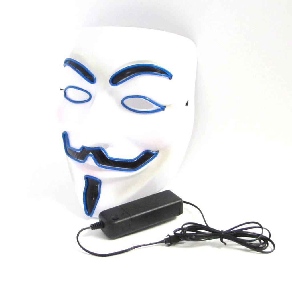 Cool V for Vendetta LED Light Up Mask More Colors For Choice Neon Glowing Hacker Mask for Halloween Cosplay Party 3
