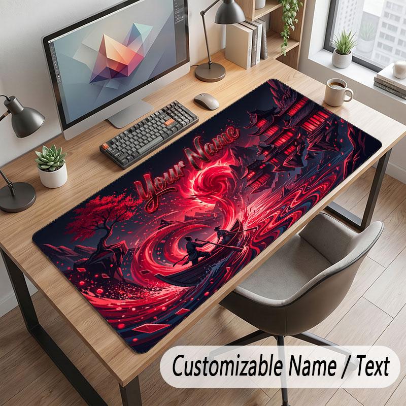 Dragon Theme Customized Mouse Pad Personalized Print Name Text Desk Mat For Home Office Table Decor