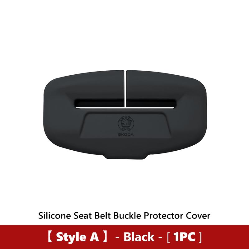 ptncy6 Car Seatbelt Buckle Cover Silicone Anti-scratch Protector Safety Belt Buckle Guard Tool For Skoda Fabia Kamiq Superb Scala