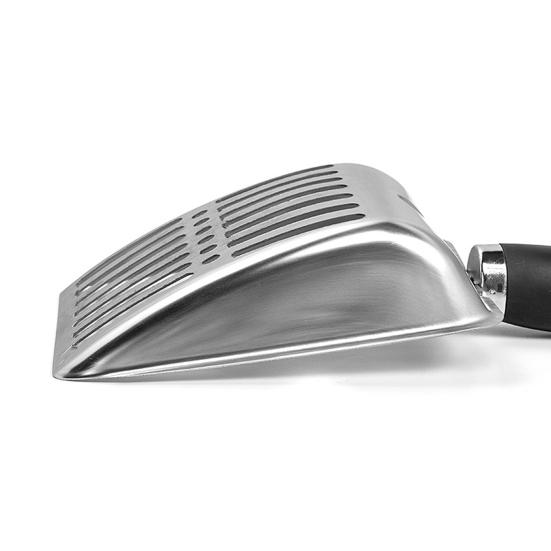 Совок для кошачьего туалета из нержавеющей стали, просеивающий совок для кошачьего туалета с нескользящей ручкой, пляжная лопата для кошачьего туалета