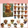 Christmas Calendar Blind Box Highland Cow Acrylic Ornaments For Holiday Decor And Gift Giving