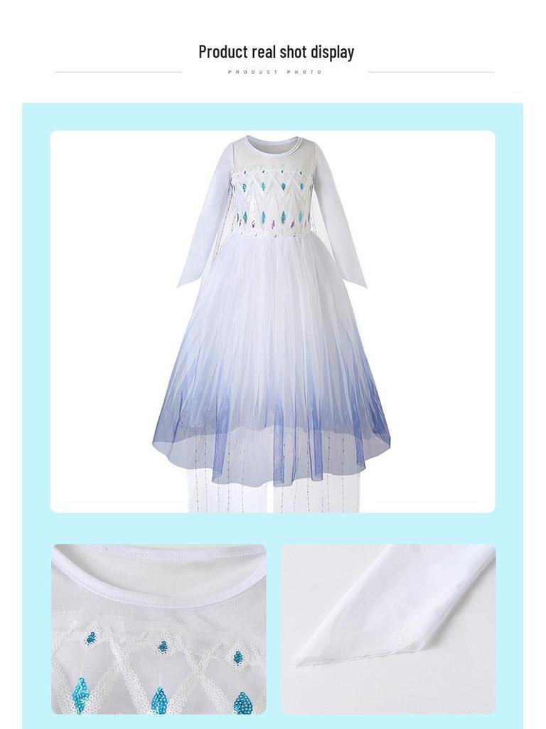 Elsa Princess Cosplay Performance Dress for Girls