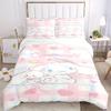 3pcs Little Rabbit & Cinnamoroll Idea Quilt Cover Set (1 Quilt Cover + 2 Pillowcases Without Pillow Core), High-Definition Printing for Home and