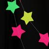 2m Neon Fluorescent Garland Colorful Glow Pennant Round Pentagram Fluorescent Banner  Neon Birthday