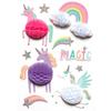 10 3D Unicorn Stickers 6 Cm