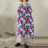Short Sleeve Plus Size Cotton Satin Vintage Floral New In Dresses for Women Casual Loose Long Summer Dress