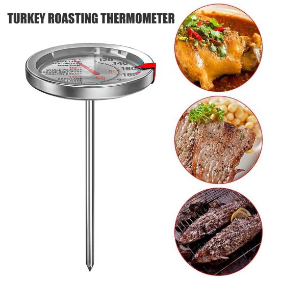 Термометр для мяса из нержавеющей стали с циферблатом 2,5 дюйма, термометр для мяса с мгновенным считыванием, термостойкий зонд для выпечки, конфет, масла, стейка, индейки