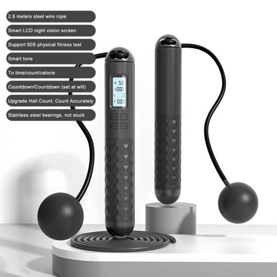 Скакалка с противовесом, стальной трос, регулируемая нескользящая ручка, скакалка для фитнеса, не спутывающаяся