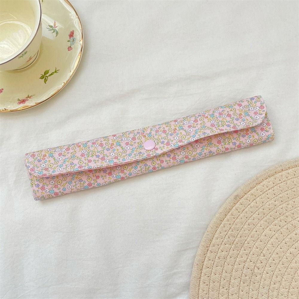 Snap Button Fixed Cutlery Storage Bag Portable Tableware Storage Bag Compact Utensil Pouch Camping