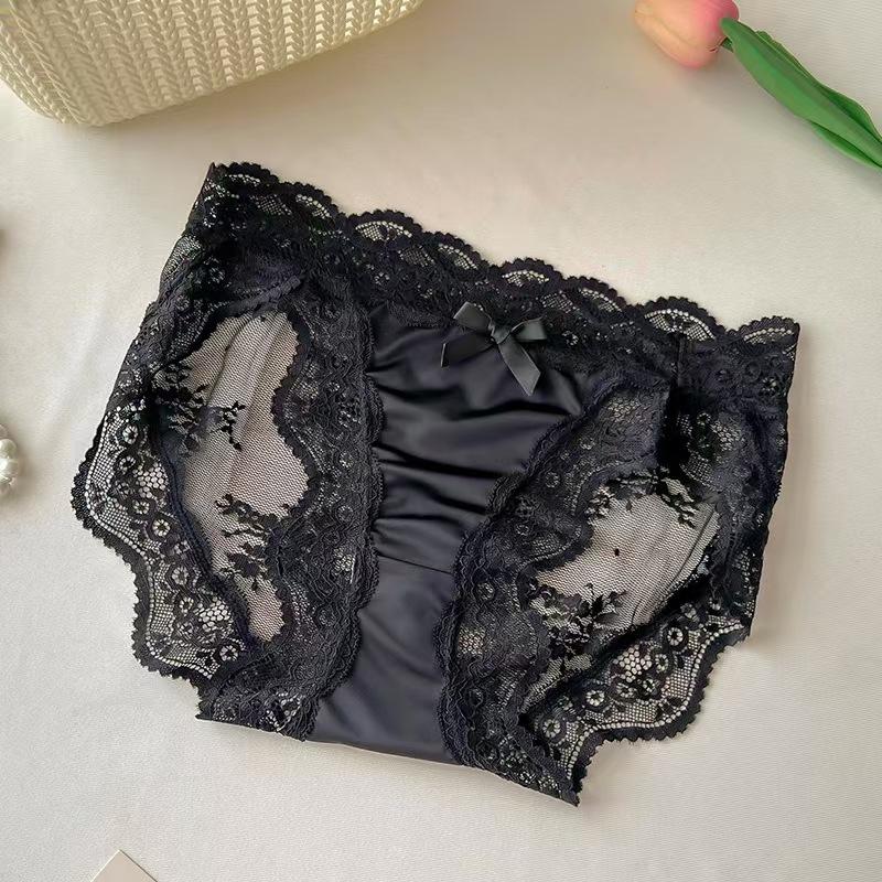Women Sexy Lace Panties Seamless Bow Comfortale Briefs Low Waist Lingerie