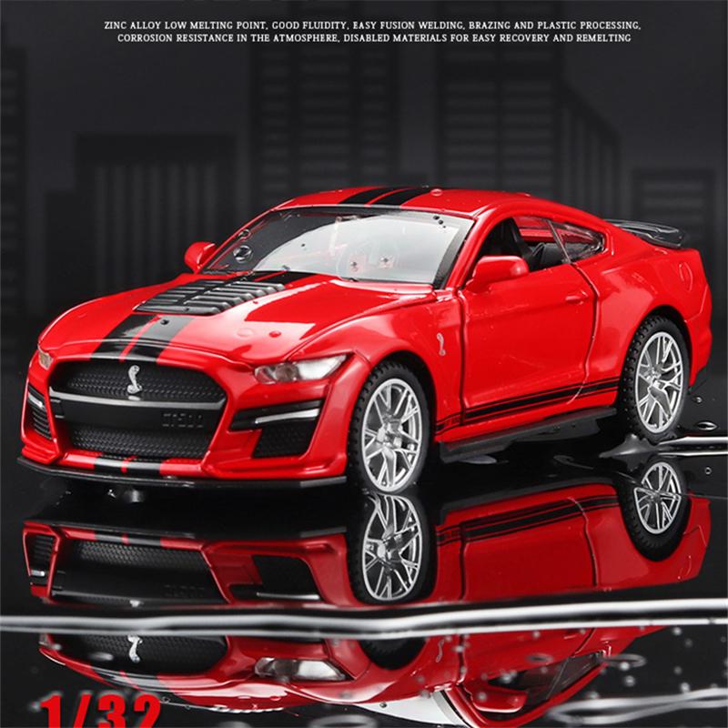 1/32 Ford Mustang Shelby GT500 Alloy Sports Car Model Diecast & Toy Vehicles Metal Car Model Simulation Collection Children Gift