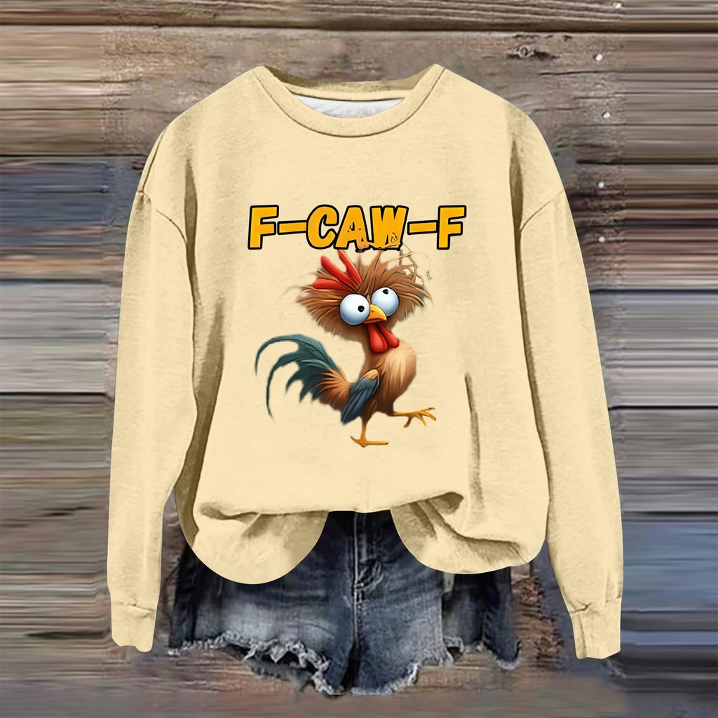 Women's Fashion Casual Long Sleeve Loose Printed Sweatshirt