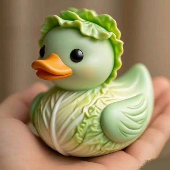 Vegetable Duck Statue Cartoon Corn Carrot Eggplant Cabbage Duck Resin Figurine Home Office Desktop Decoration Ornament