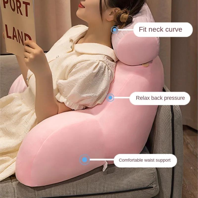 Согревающая латексная подушка для изголовья, мягкая сумка, подушка для поддержки поясницы, большая подушка для спины, диванная подушка для кровати, для чтения, съемная и моющаяся