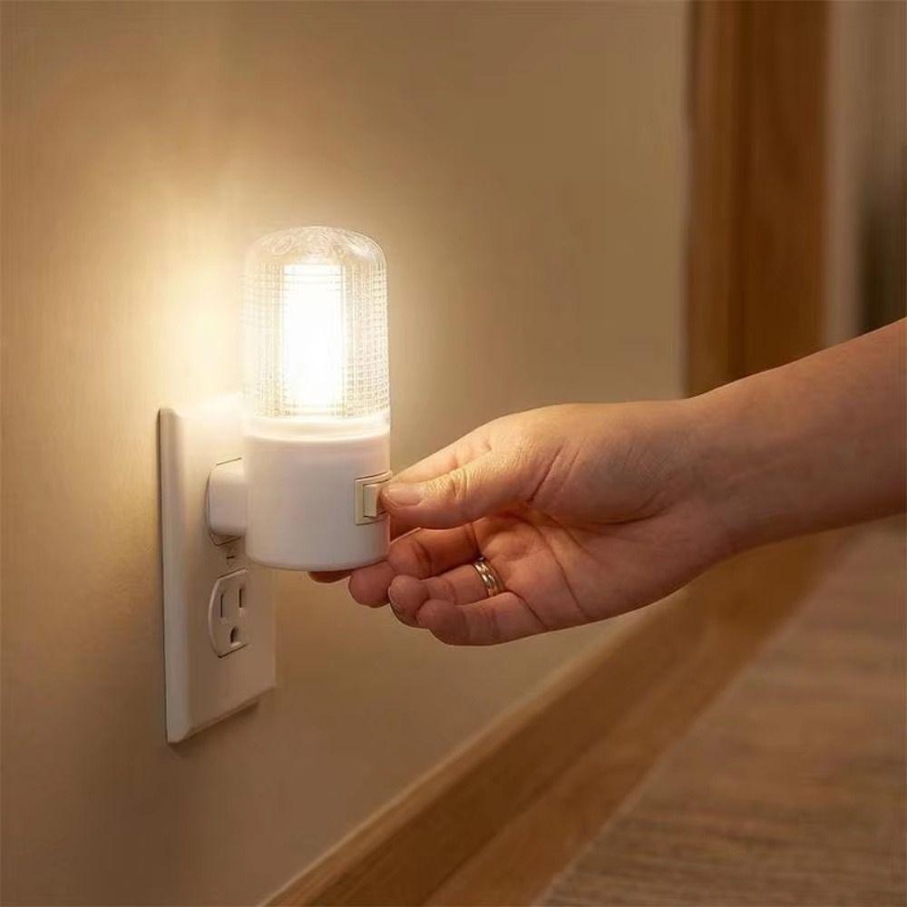 with Switch European Standard Night Light Cylindrical Night Light  for Bedrooms Bedside and Hallway