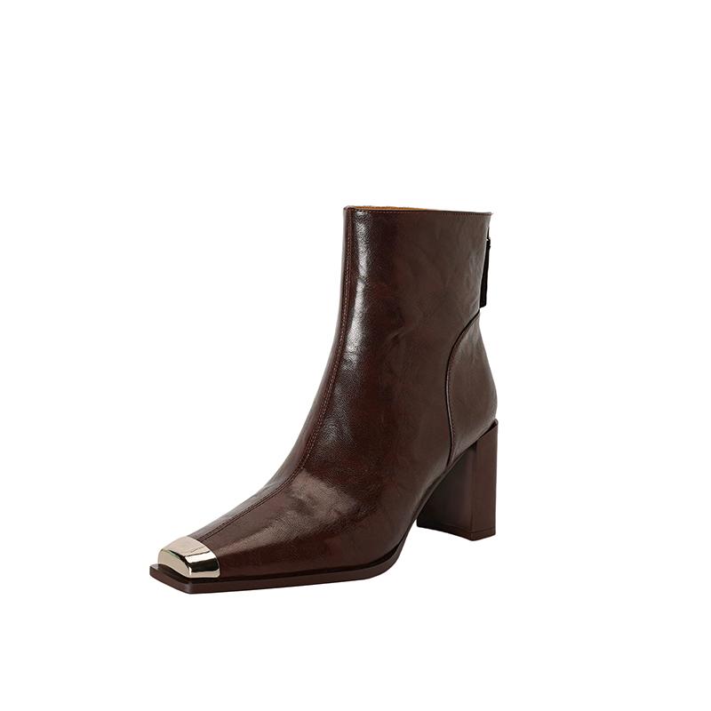 Fashion 2024 New Autumn Women Boot Short Boots Fashion Square Toe Ankle Boots High Heels Winter Modern Ladies Shoes