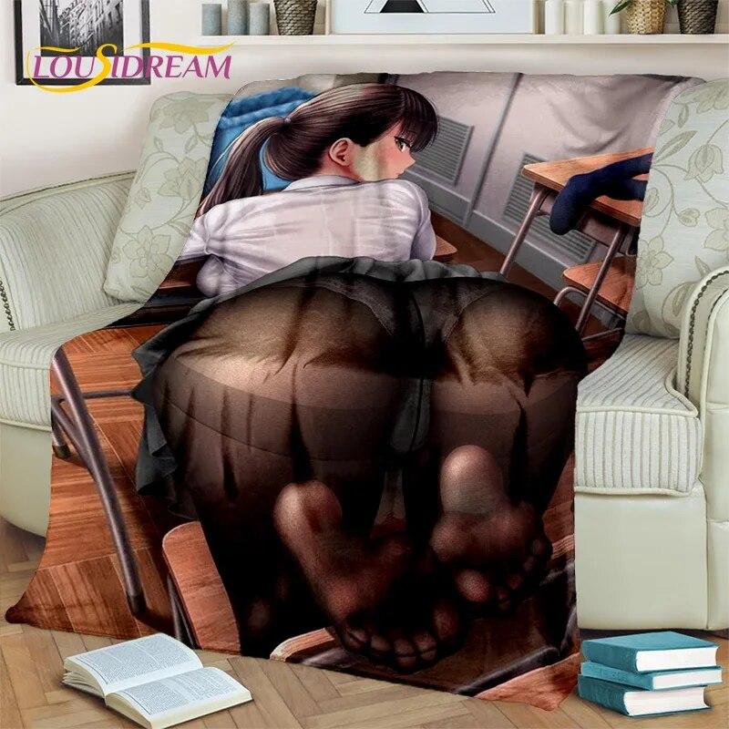 Аниме игровой персонаж, сексуальное кружевное одеяло для девочек, милое мультяшное одеяло, мягкое одеяло для дома, спальни, кровати, дивана, покрывало для пикника, детское одеяло