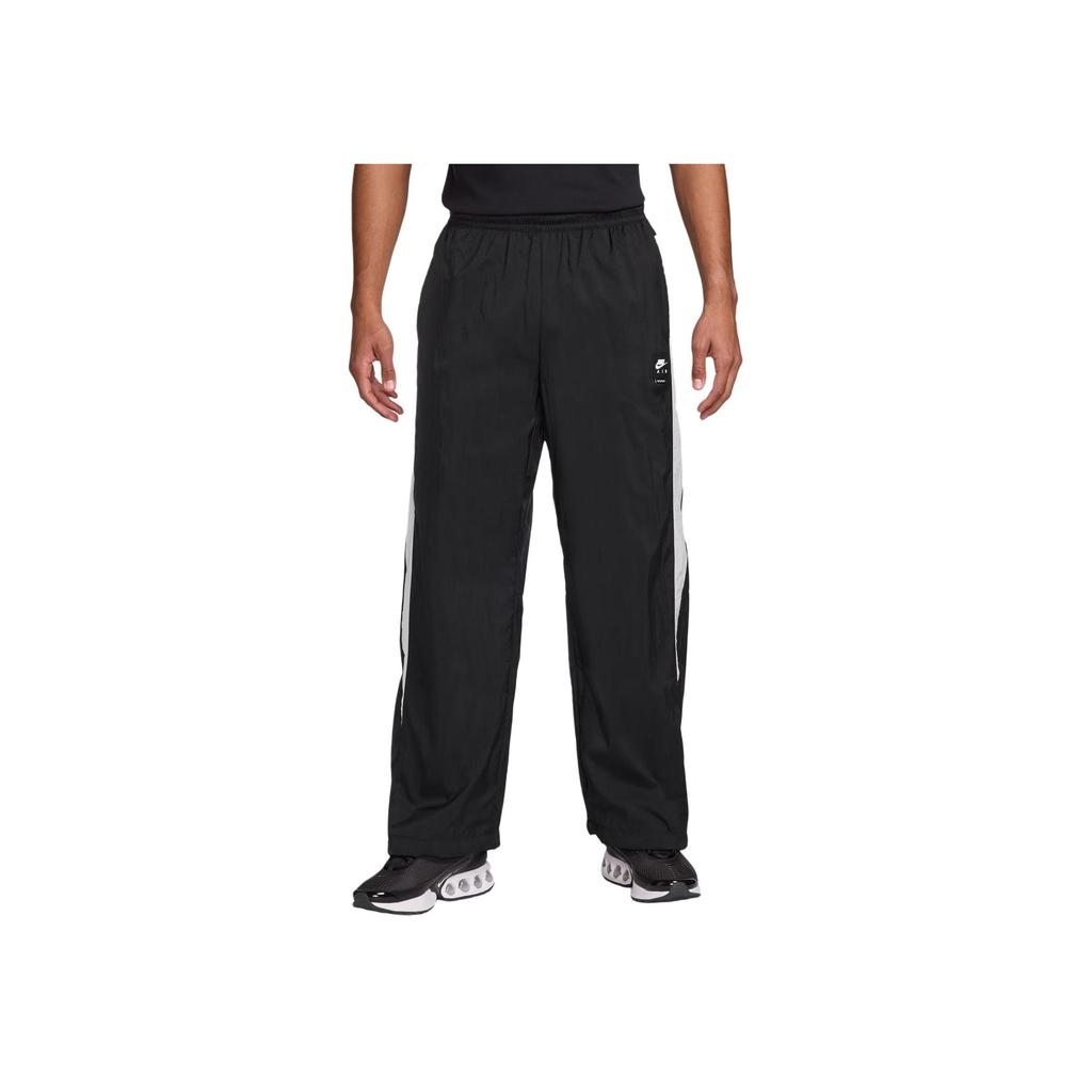 Nike Striped Logo Loose Straight Leg Knit Sports Pants Men Bottoms Black HV0875-010