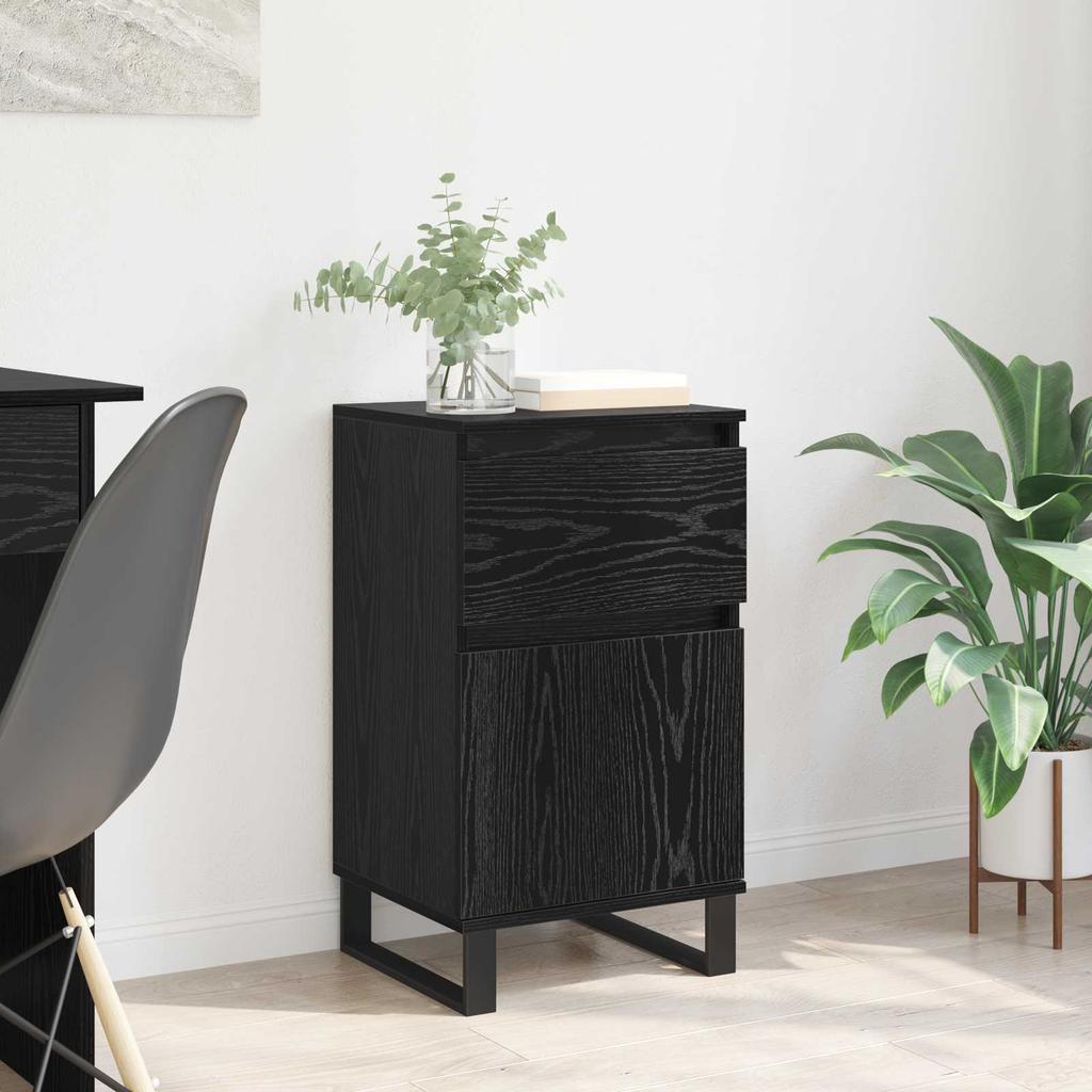 Sideboard in Black Oak Look 35 x 40 x 70 cm Engineered Wood