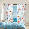2Pcs Spring Garden Curtain Romantic Wild Flower Print Pattern Red Blue Purple Flowers Country Style Curtain Elegant Four Seasons