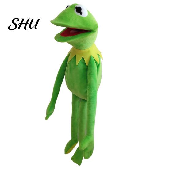 Pillow Cushion Plush Toy Ultra Soft Mouth Moving Fully Filled Companionship Throw Cute Cartoon Frog Hand Puppet Doll for Bedroom