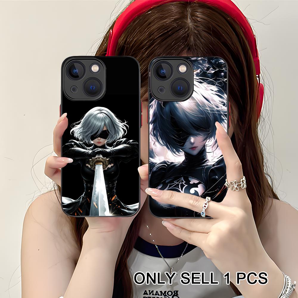 Аниме Nier 2B Силиконовый чехол для мобильного телефона для iPhone 17 16 15 14 13 12 11 X XR XS Air Pro Max Plus Mini Цветной чехол