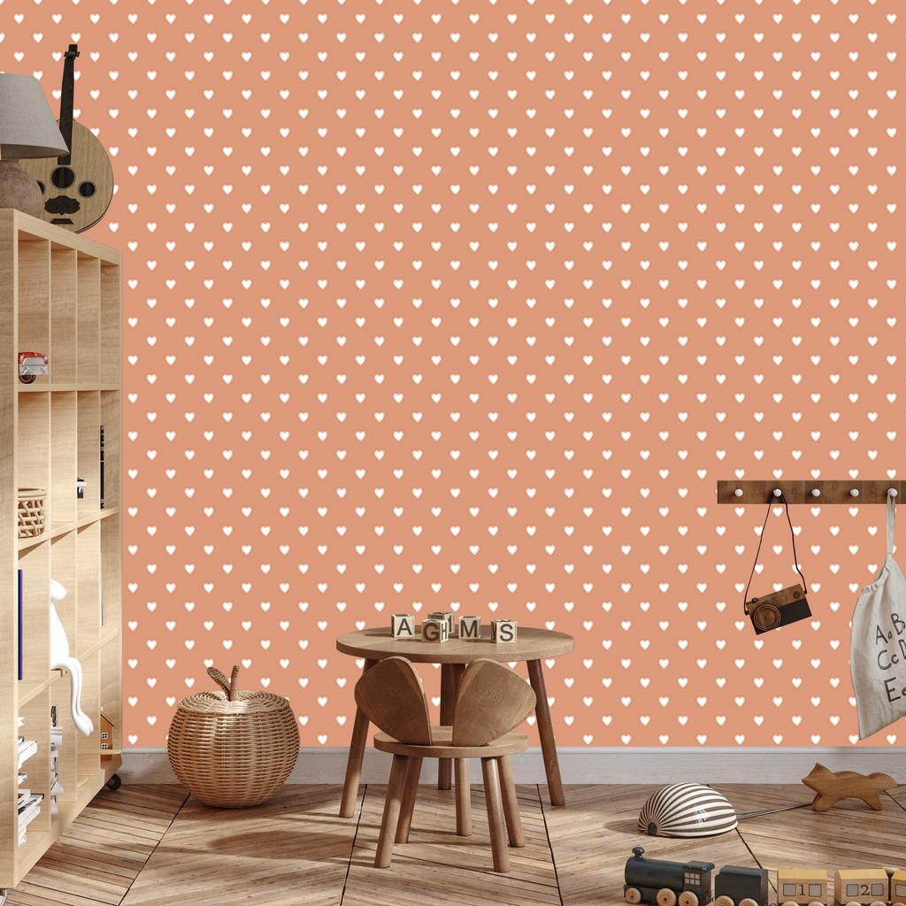 Peach and Cream Hearts Wallpaper 50x1000