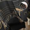 Music Notes Black Chiffon Sheer Curtains for Living Room Bedroom Home Decoration Window Voiles Tulle Drapes Curtain