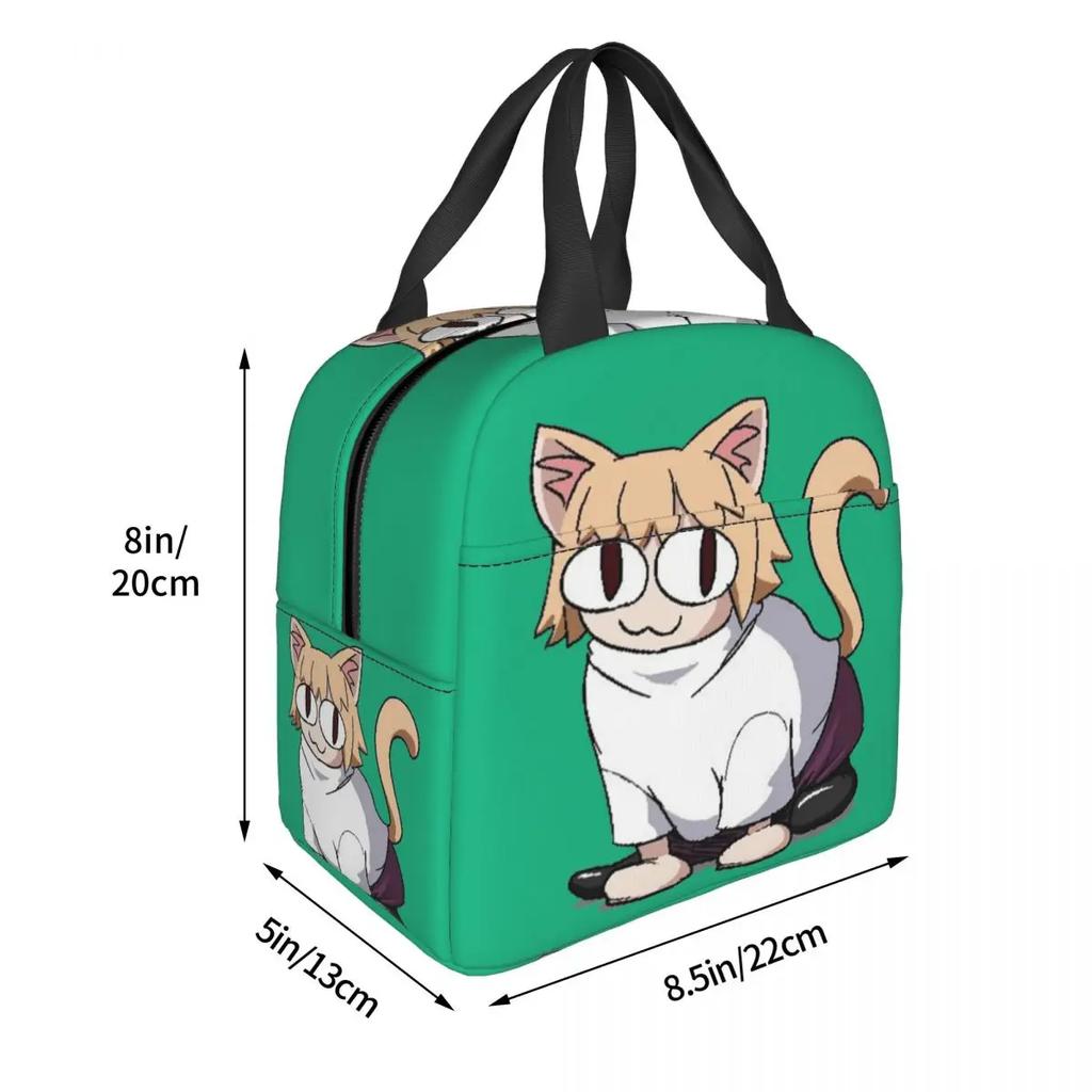 Neco Arc Cat Insulated Lunch Bags for Women Cartoon Comic Game Resuable Cooler Thermal Bento Box Work School Travel