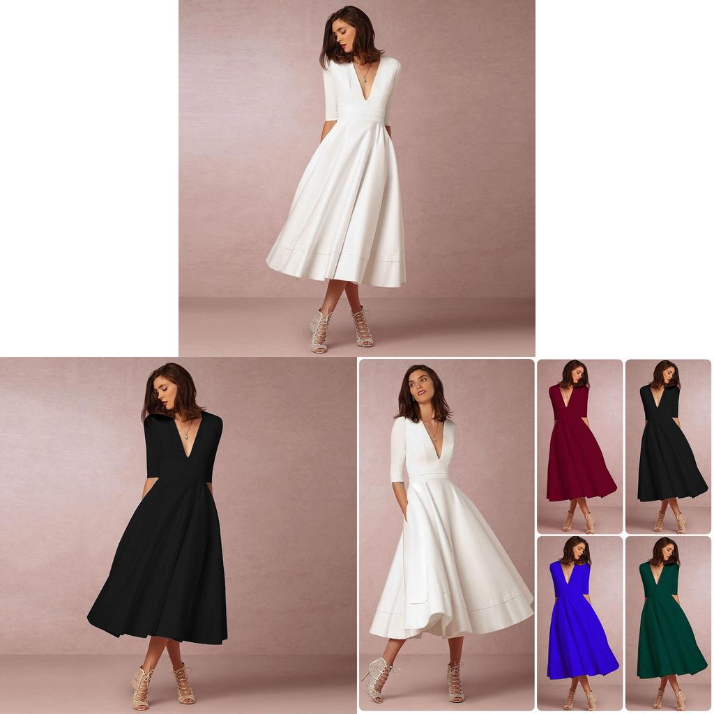 Elegant Casual Knit Dress For Women With V Neckline Available In Various Colors