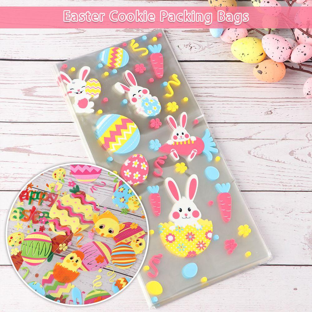 DIY Biscuits Snack Disposable Food Packaging Easter Candy Bag Cookie Packing Bag Happy Easter