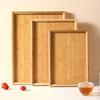 Wooden Bamboo Tray Rectangular Fruit Snack Plates For Holding Tea Fruit Barbecue Bread