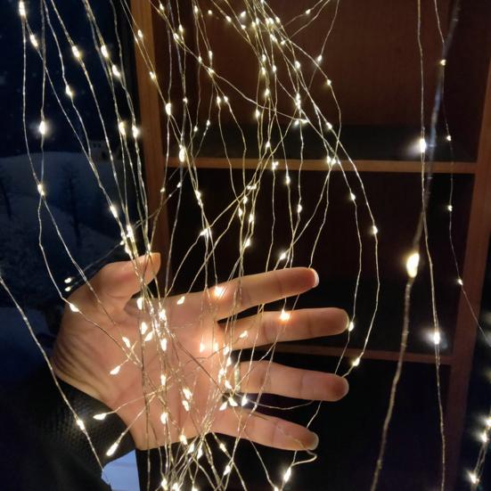 2026 Рождественская елка Водопад Огни 8 Режимов Каскадные Светодиодные Гирлянды с Таймером