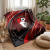 Bournemouth Football Print Flannel Blanket, Soft Warm Lightweight Throw Blanket for Sofa Bed Camping