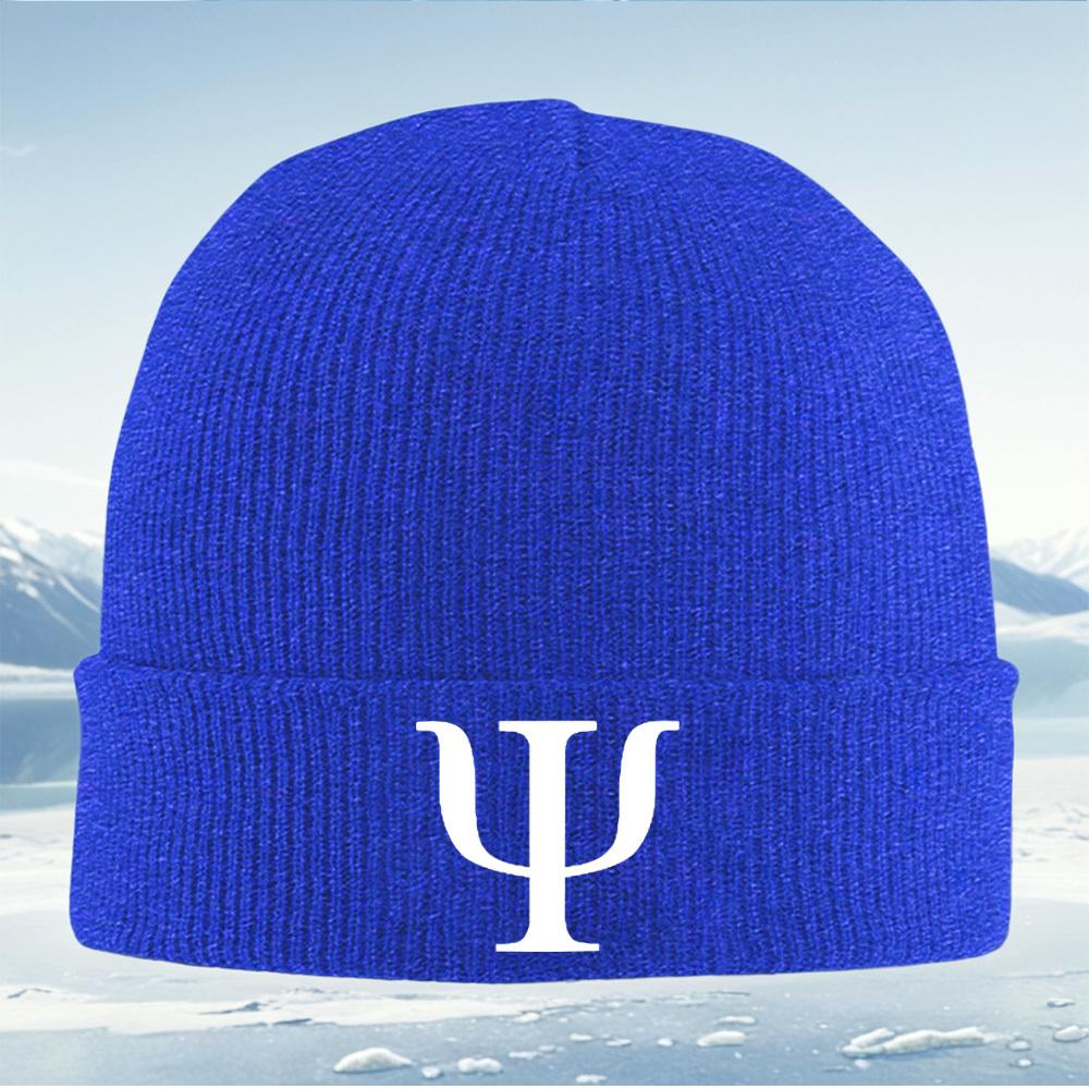 Psi symbol psychology. white background Men Women Unisex Knitted Hat Beanie Pullover Cap Winter Thermal Warm Christmas Outdoor C