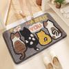 Мультяшный кот флокированный коврик для ванной, утолщенный коврик для ванной из микрофибры, супервпитывающий, противоскользящий, мягкий ковер для ванной для домашнего декора